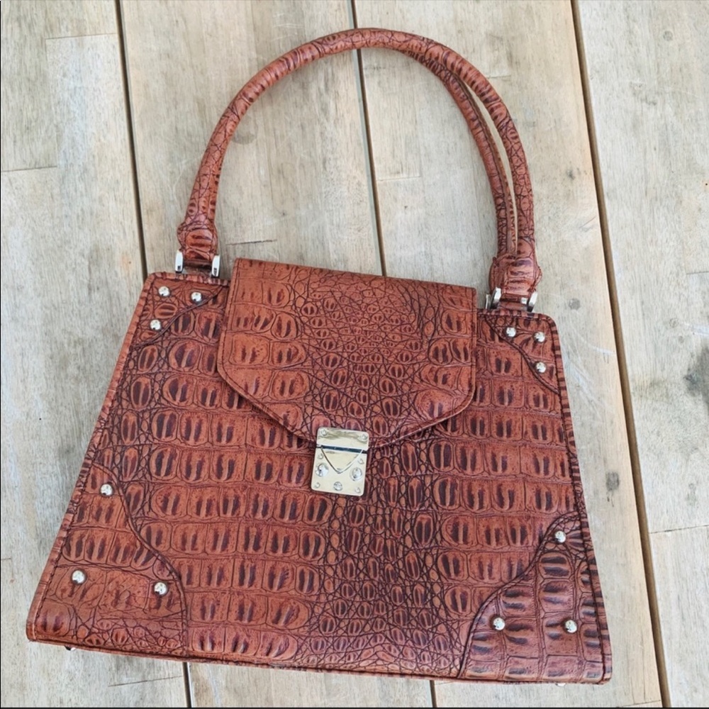 🆕DIVA COLLECTION brown faux leather handbag